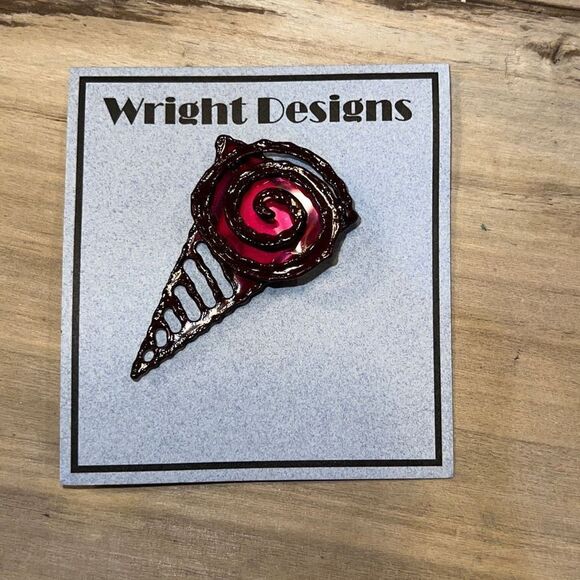Original Brooch By David Wright Custom Made From ChromePlate NWT - Picture 5 of 6